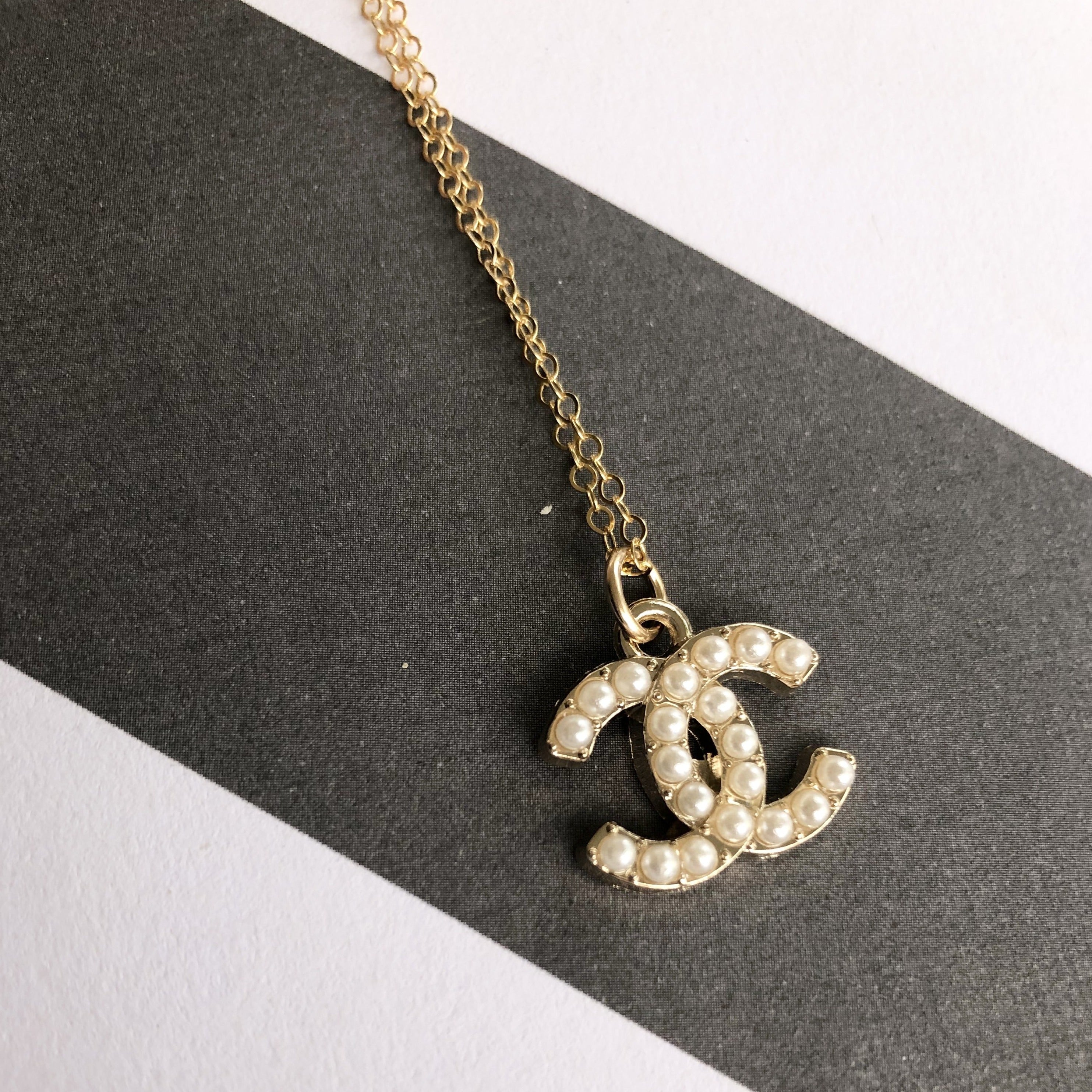 1980s Chanel CC Medallion Pearl Necklace